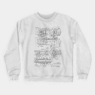 Zigzag Mechanism for Sewing Machine Vintage Patent Hand Drawing Crewneck Sweatshirt